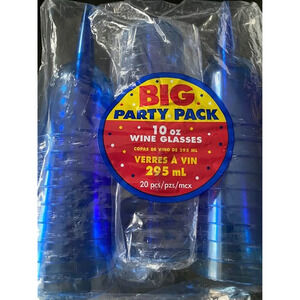 10 oz Wine Glasses 20 pcs (Plastic, Disposable, Portable)